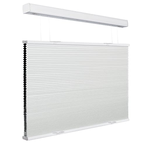 Berissa Blackout Top Down Bottom Up Cellular Shades Cordless Honeycomb Blinds For Windows Custom Size Honeycomb Shades For Bedroom Office, White, 46" W X 56" H #TOP20