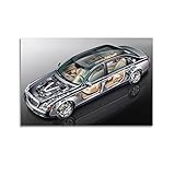 ESTE Poster de voiture de luxe pour moteurs Maybach – Poster décoratif sur toile – Impression d'art moderne pour chambre à coucher – 30 x 45 cm
