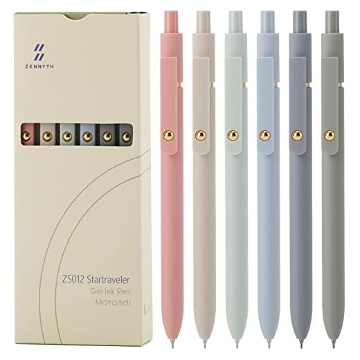 Ddaowanx Gel Pens, 6 Pcs 0.5mm Quick Dry Black Ink Pens Fine Point Smooth Writing Pens, Cute Office School Supplies Gifts for Women