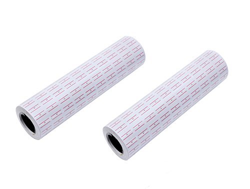 VoilaBellaCafolo~ 10000 (20rolls) White Red Line Tags Labels Refill MX-5500 Gun Markdown Price Sticker(10000 red line Sticker For mx5500 Tag Gun)