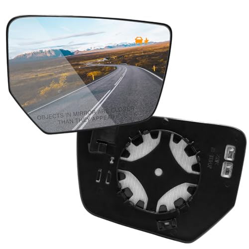 Adzfel Compatible Chevy Impala Side Mirror Glass Replacement with Power Heated & BSD Blind Spot Functions 2014 2015 2016 2017 2018 2019 2020, Passenger Side Chevy Impala Rear View Mirror Glass-Right