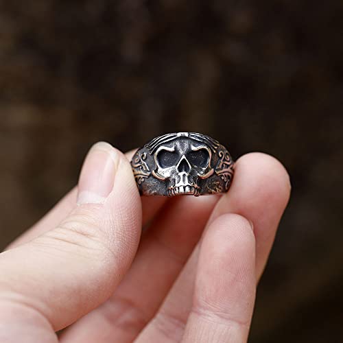 Image of 2023 Skull Ring Cool Evil Death Punk Rock Stainless Steel Rings Aly Style Jewelry