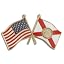 Florida and USA Gold-Colored Plated