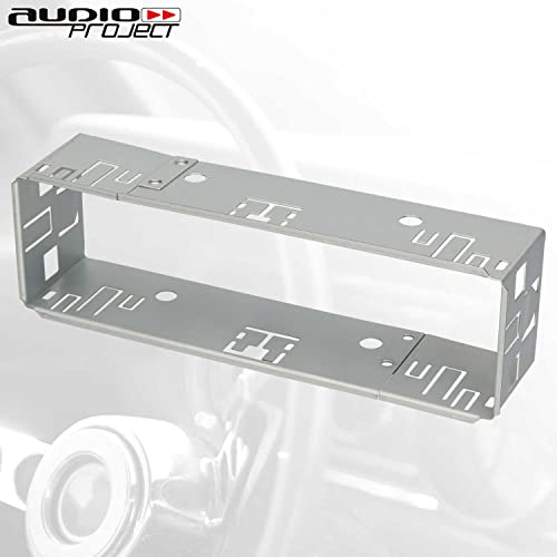 Audioproject A122- Einbaurahmen 1DIN Universal Autoradio Einbauschacht Metall Einschubrahmen - Autoradio Schacht für 1 DIN Zubehör Radio - Maße 182 x 53 mm. Einbautiefe ca. 50mm