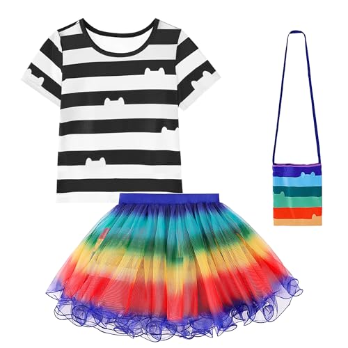 Disfraz para niña con tutú multicolor y accesorios miniatura 3