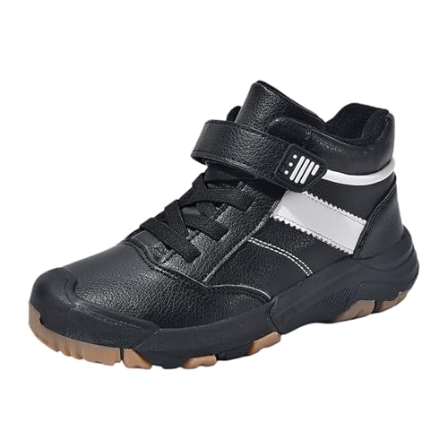 Zapatillas Blancas Niño Botas Altas De Lona De Invierno Para Niños Botines Cálidos Hasta El Tobillo Antideslizantes Para Exteriores Para Niños Pequeños Y Jóvenes (Black 30 Little Child)