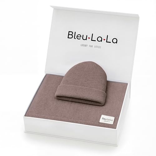Bleu La La Baby Gift Set - Organic Cotton Newborn Blanket Essentials, Thoughtful Baby Shower & New Baby Gift for Boys & Girls (Luxe - Milk Chocolate)