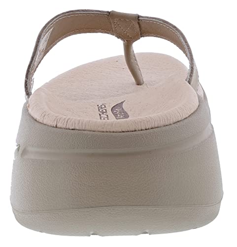 Skechers Women's Go Walk Arch Fit- Five Stars Sandals, Taupe, 11 M