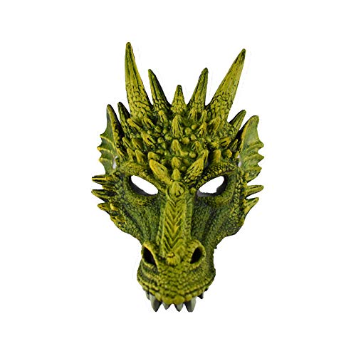 NOVELTY GIANT WWW.NOVELTYGIANT.COM Dragon Mask Foam Rubber Cosplay Costume Accessory (Yellow/Green)