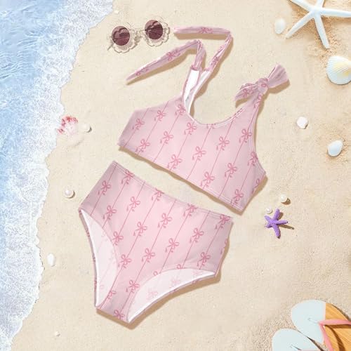 Aslsiy Girl's Swimsuit Tow Piece Bikini Set Tankini Swimwear for Girl Size 3-12T2