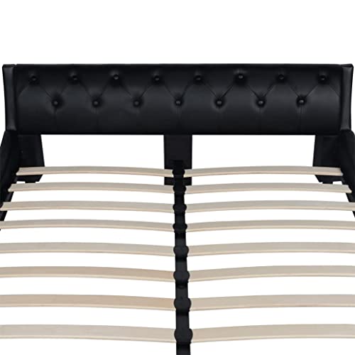 vidaXL Kunstlederbett Doppelbett Polsterbett Bettgestell Matratze 140x200cm Weiß