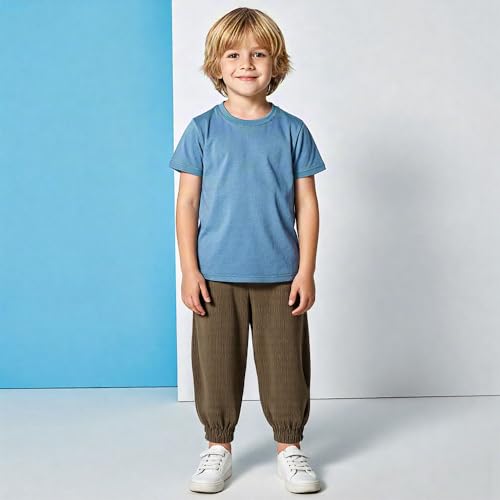 Kids' Breathable Quick Dry Ice Silk Pants,Unisex Loose Anti-Mosquito, Sun Protection, Elastic Waist, Cuffed Ankles2