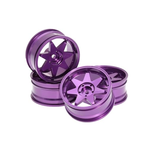 RC�r�[�h���b�N�z�C�[������ For Tamiya For TT01 For Kyosho For HSP For HPI For Sakura 1/10 4�� 52mm ���^���z�C�[���n�u���� RC�I�����[�h�h���t�g�J�[�p�[�c(Purple)
