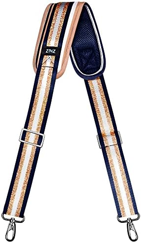 Bag Shoulder Strap, ZINZ Padded Adjustable Shoulder Strap Replacement, Black Glod, 57 Inch