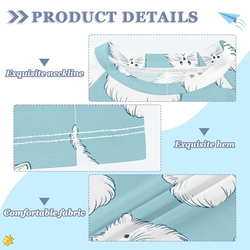 Cute Bohemian Cats Girl Bathing Suit Sun Protection Beach Tops Swimwear Beach Tops 3T3