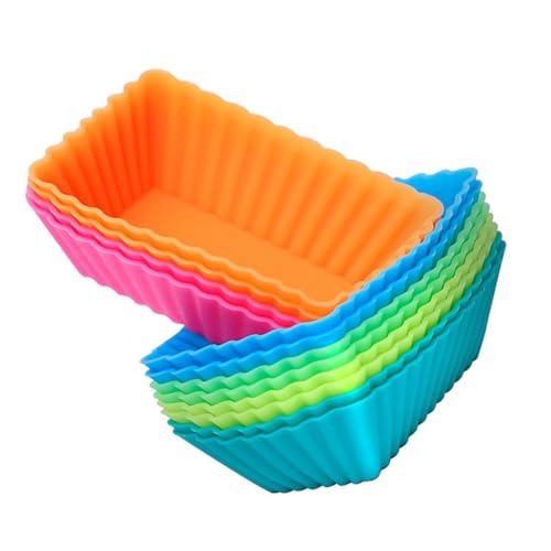 DECORNIJIA 12 piezas Moldes de Silicona para Repostería Colores Aleatorios Resistentes Altas Temperaturas para Bizcochos Mousse y Tartas Aptos para Hogar y Profesionales Color Aleatorio