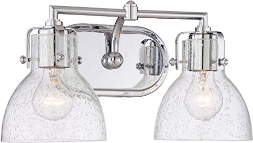 Minka Lavery Urban Industrial Wall Light Fixtures 5722-77 Wall Bath Vanity Lighting, 2-Light 200 Watts, Chrome