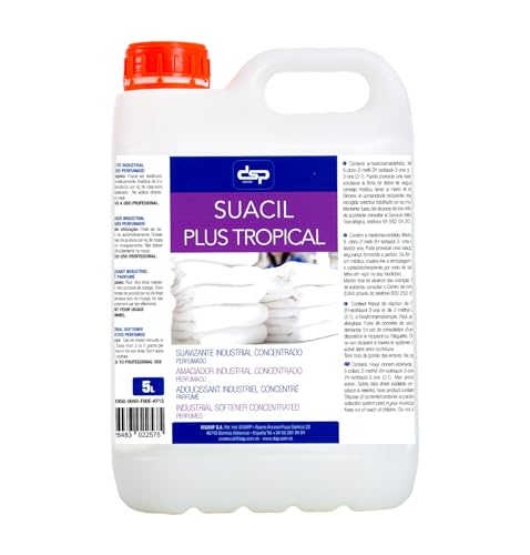 Suacil tropical Suavizante Ropa Líquido para Lavadora Profesional - Suavizante Lavanderia concentrado Perfumado - Suavizante Industrial Concentrado Profesional Olor Frutal formato 5 Litros