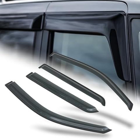 M-AUTO Outside Mount Window Visors Compatible with 07-14 Cadillac Escalad, Tape-On Rain Guards Shields, 4 PCs Cover
