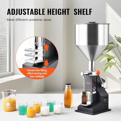 VEVOR A03 Manual Paste Liquid Filling Machine, 5-50ml Adjustable Bottle Filling Machine with 10L Hopper for Filling Paste/Cream/Drink/Medicine/Shampoo/Lip Gloss by BestEquip - Image 4