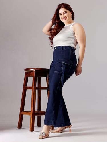 Image of Miss Chase A+ Women's Bootcut High Rise Regular Length Stretchable Denim Jeans