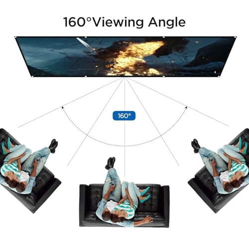AiQInu Projector Screen 84 Inches, 16:9 HD Screen, Anti-Crease Foldable Screen, Portable Projection Screen for Home Cinema, Meetings and Projector Screen Outdoor, Home and School