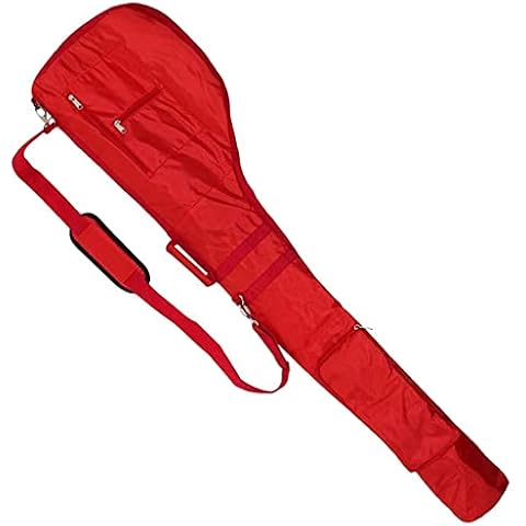U/D Golftasche/Reisetasche für Golfschläger, mit Reißverschluss und zwei Taschen, tragbar, Rot Cover