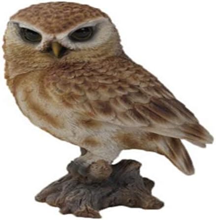 Hi-Line Gift Ltd Brown Owl on Stump, 6" image 2