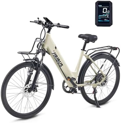 Viribus Electric Bike for Adults, 48V 15Ah 28mph E Bike for Adults, 26″ 500W Electric Cruiser Bike for Women Men, City Commuter Step Through Ebike, 7 Speed Adult Electric Bicycle