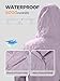SaphiRose Women's Lightweight Long Rain Jacket Packable Raincoat Hooded Outdoor Trench Coats (Light Purple, XL)