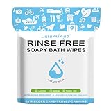 125% Larger No Rinse Bathing Wipes for Adults, Soap Infused, Rinse Free Bath Wipes Dry Body Wipe. Disposable Shower Wipe for Elderly, Camping, Hiking, GYM & Travel Post Surgery Must Haves (25 Pack)