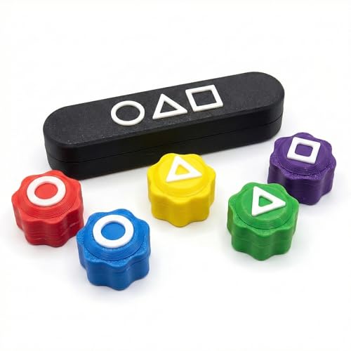 Vazcan® Juego del Calamar Gonggi – Set de 5 Dados Coreanos con Estuche | Juego Tradicional Coreano para Niños y Adultos | Mini Juego de Mesa Portátil