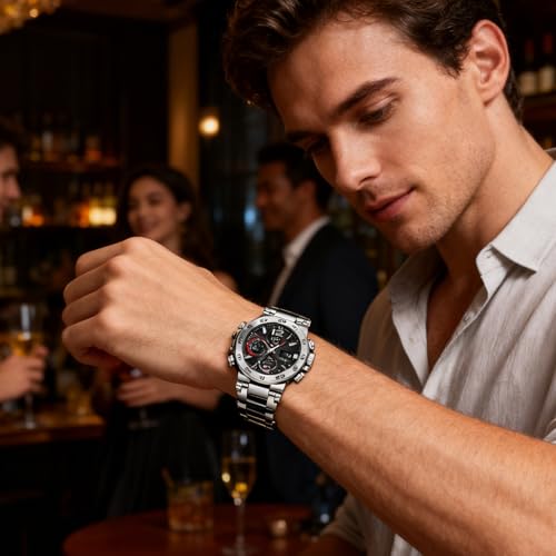 Reloj de Pulsera analógico y Digital para Hombre, diseño Deportivo de Negocios, Reloj Impermeable con Doble Pantalla, para Actividades Deportivas, Tiempo, Trabajo de Oficina, Viajes Diarios - imagen 3