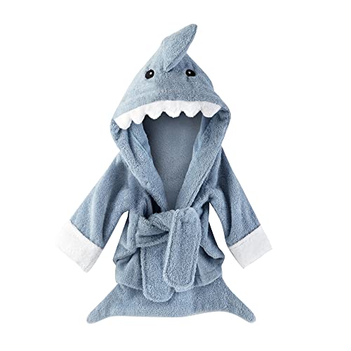 Baby Aspen Blue Shark Baby Hooded Towel - Soft Cotton Baby Bath Towel for Baby Boys - Baby Bath Essentials, Beach Towel, Toddler Hooded Towels, Baby...