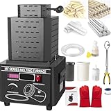 RETRIN Horno Eléctrico Fundir Oro 5000 W,Máquina Fundición Metales Digital 1600℃ /2912℉,Pantalla Control Temperatura,Kit Fundición Metales con Crisol Grafito Chatarra Fundida,Plata,Oro Black-3kg