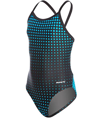 Sporti Molecule Thin Strap One Piece Swimsuit Youth (22-28) - Blue/Black - 26Y #TOP19