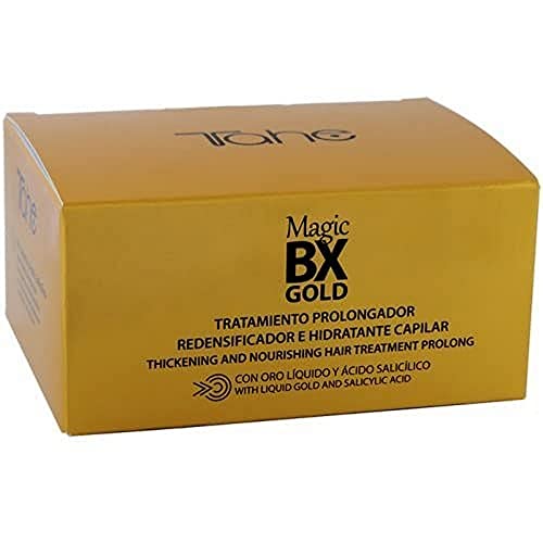 Tahe Magic BX Gold Tratamiento Capilar Redensificador Hidratante de Larga Duración, Caja de 5...