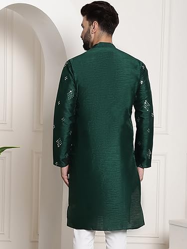 Image of SOJANYA (Since 1958 Men's Silk Blend Designer Long Kurta