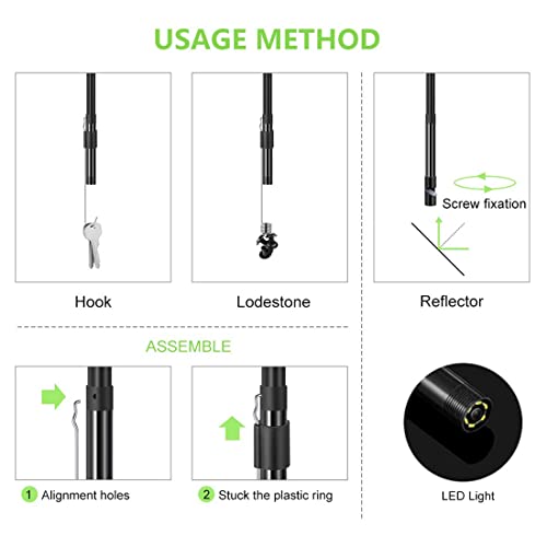 Borescopen Android Windows USB 2-in-1 Borescope, 8 mm 720P HD-endoscoopinspectiecamera, waterdichte semi-rigide… - Image 6
