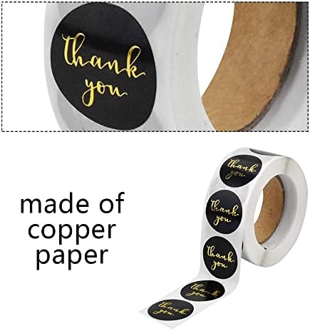 Thank You Stickers Thank You for Ordering Stickers Business Handmade Bronzing Self Adhesive Stickers Round Sealing Label Stickers for Wedding Thanksgiving Baking