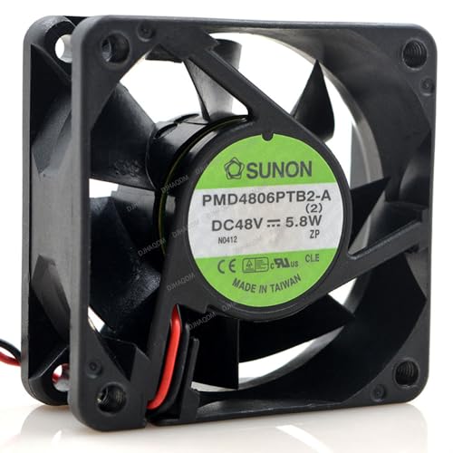 DJHAQDM Compatible para SUNON PMD4806PTB2-A 48V 5.8W 6cm 6025 2-Wire Ventilador refrigeración
