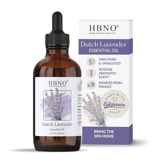 HBNO Relaxing Lavender Essential Oil 4 oz (120 ml) - 100% Natural & Pure Lavender Oil Essential Oil for Diffuser (Lavandula Hybrida) - Multiple Use, Promote Relaxation, Improves Sleep, Ease Stress