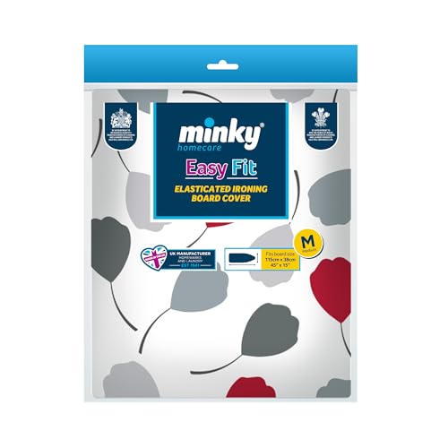 Minky Easy Fit Ironing Board Cover, Ironing Board Covers 115 x 38 cm, Elasticated & Thick Felt Backing, Washing Machine Save, Made in the UK - Image 3
