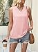 Dookttker Womens Cotton Linen Tank Tops V Neck Casual Cami Sleeveless Blouses Basic Shirt Summer Clothes Fashion Outfits Pink