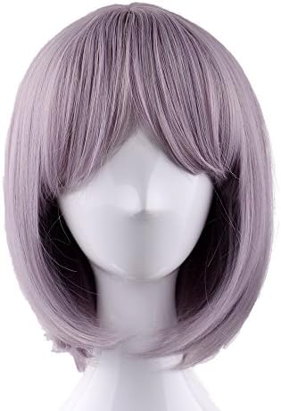 Wig Fashion Wig Short straight Taro Color Light Purple Wig Fiber wig (Taro Color Vanilla Color)