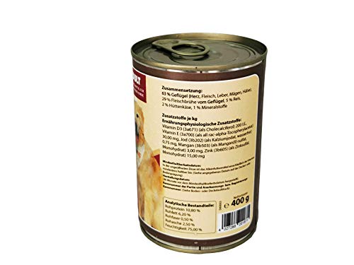 Love4Dog´s Nassfutter SCHONKOST für ausgewachsene Sensible Hunde | 6x400g | Geflügel mit Reis und Hüttenkäse | Hundenassfutter | Alleinfutter | ohne Zusatzstoffe