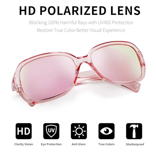 FEISEDY Vintage Square Polarized Sunglasses for Women UV400 Travel Driving Fashion Arcuate Sunglasses B25264