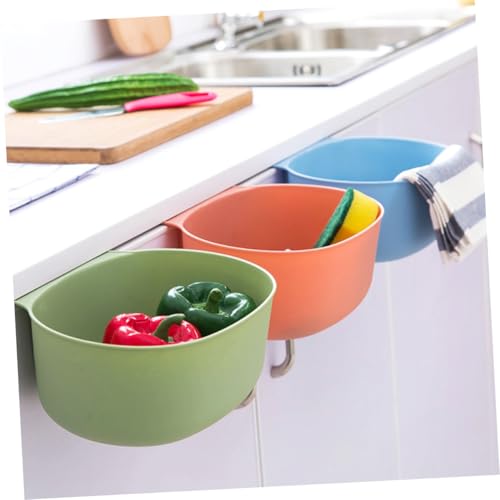 Canasta colgante verde para basura de plástico miniatura 6