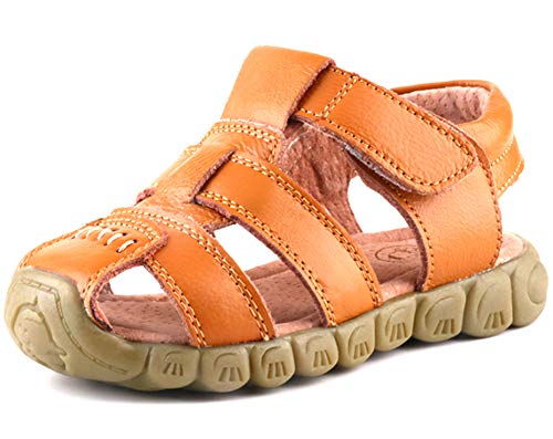 Femizee Closed-Toe Casual Outdoor Sandals for Boys Girls(Toddler/Little Kid/Big Kid),Yellow,1203 CN22