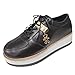Pompe scarpe casual ballerine sandali eleganti scarpe casual da donna zeppa fibbia gancio loop comfort semplice scarpe singole mocassini scarpe casual, Nero , 39 EU